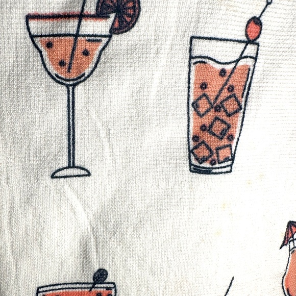 Decorative Hand towels with cocktail print - PINK & white - Picture 4 of 4